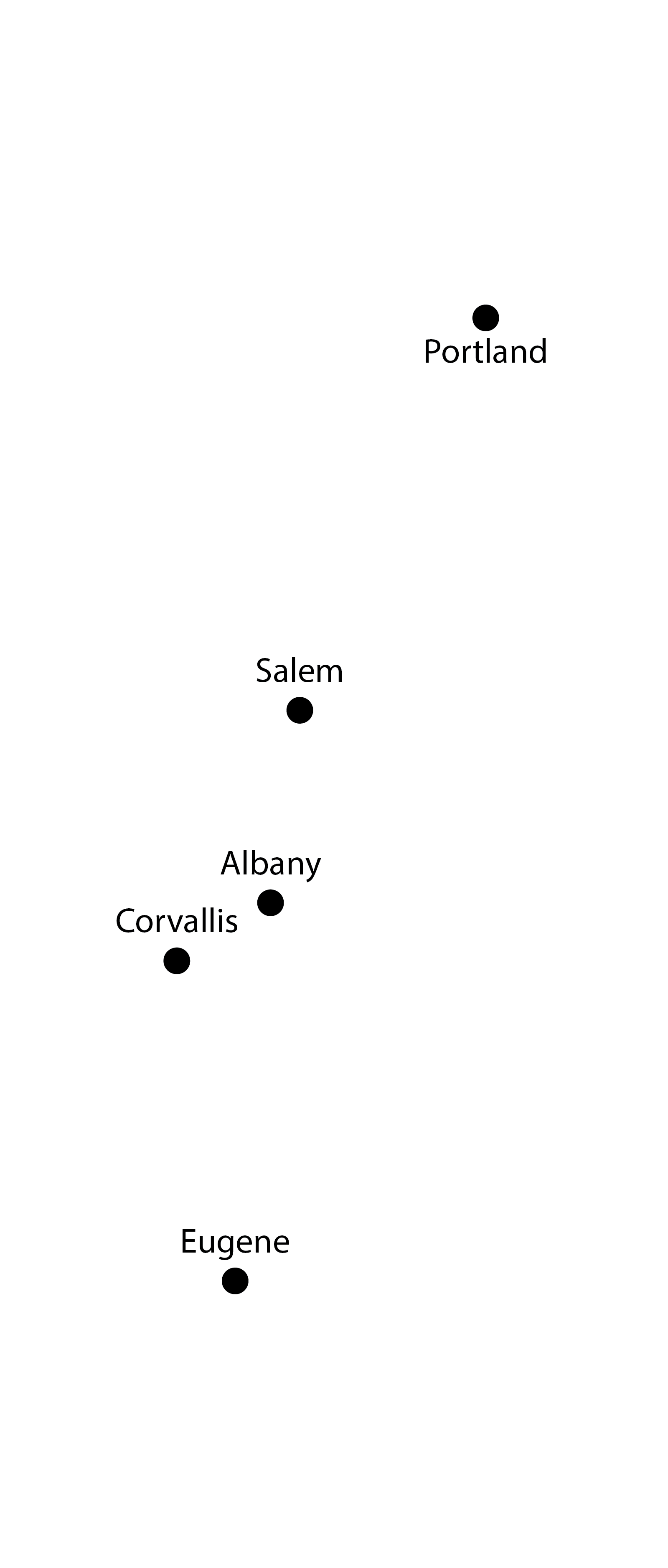 Map of Willamete Valley, with the cities we offer our services